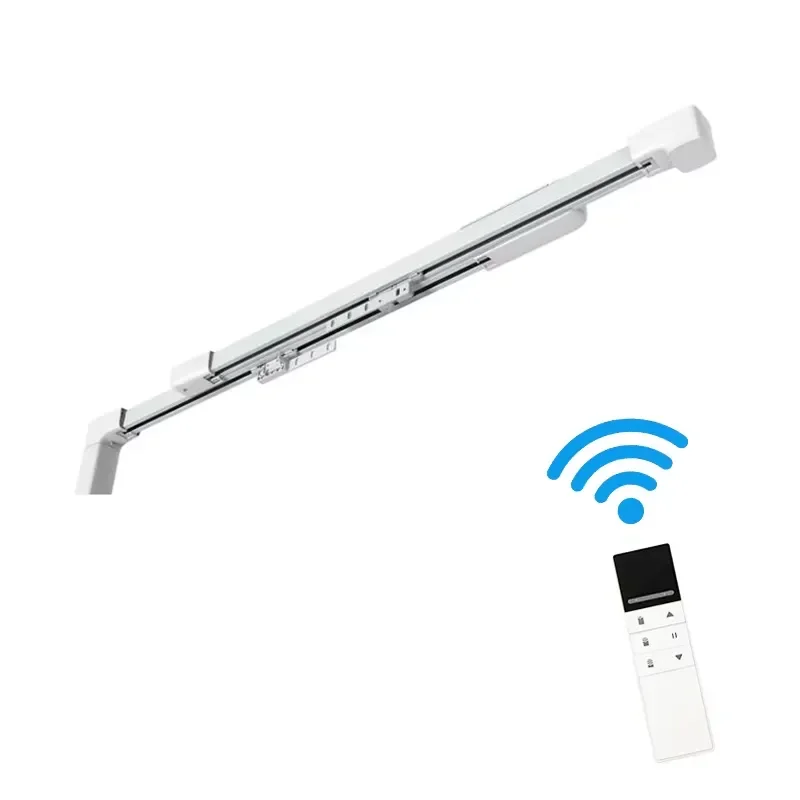Smart Electric Curtain Track Telescopic Rail Adjustable Guide Rod for Home Automation System Silent Motorized Drapery