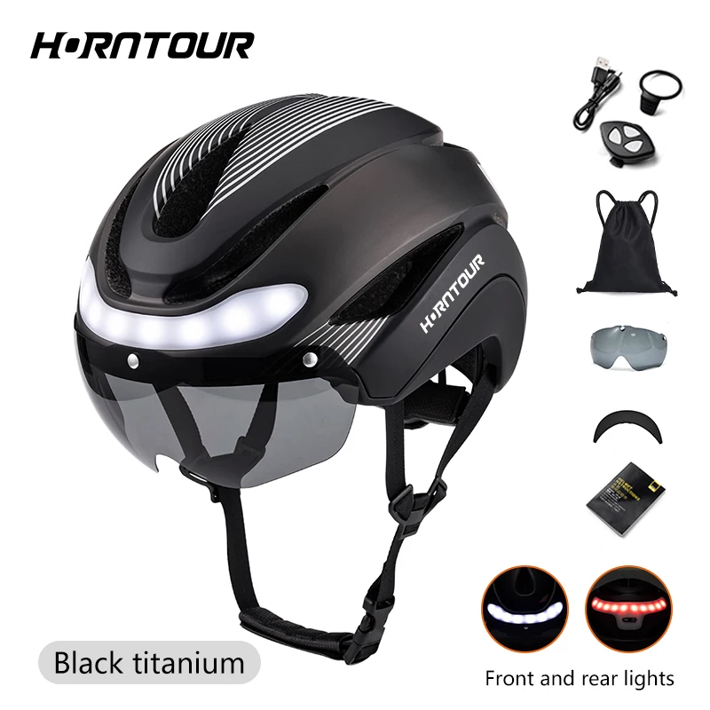 Horntour Fahrradhelm Ride LED Lichter Racing Rennrad Helm Männer und Frauen Outdoor Sports Pro Radfahren Bicicleta Sicherheitskappe ﻿ – Detail 17