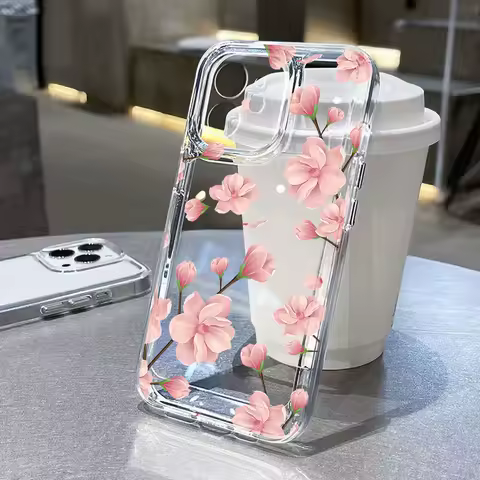 Clear Case For Samsung Galaxy A54 A55 5G Funda S25 S24 S23 S22 S21 Ultra FE Plus A53 A52 A33 A35 A16 A02S A15 Flowers TPU Cover