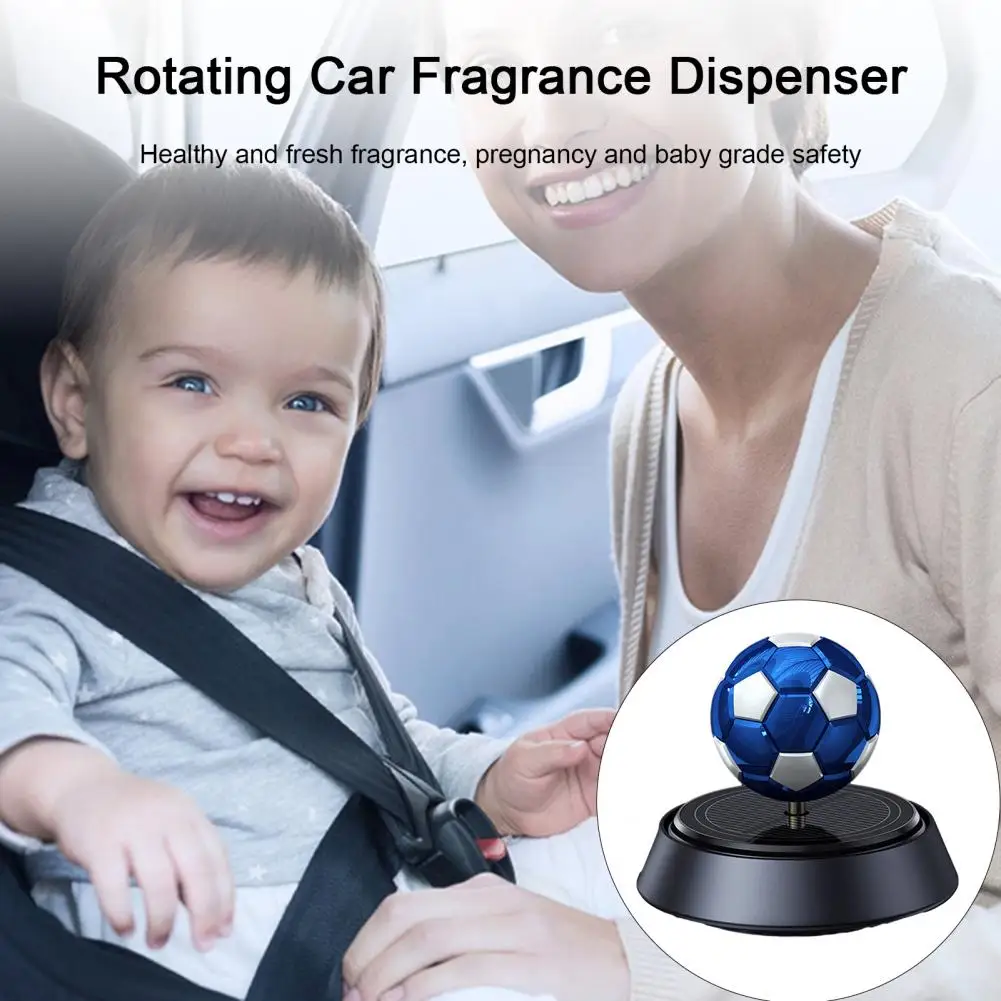 Environmentally Car Air Purifier Solar Rotating Football Car Diffuser Long-lasting Aromatherapy Fragrance Safe Air for Kids