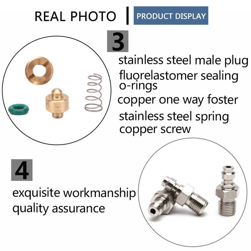 퀵 커플러 8MM 수 플러그 피팅 스테인레스 스틸, 1/8NPT 1/8BSPP M10x1 스레드 1 개/세트