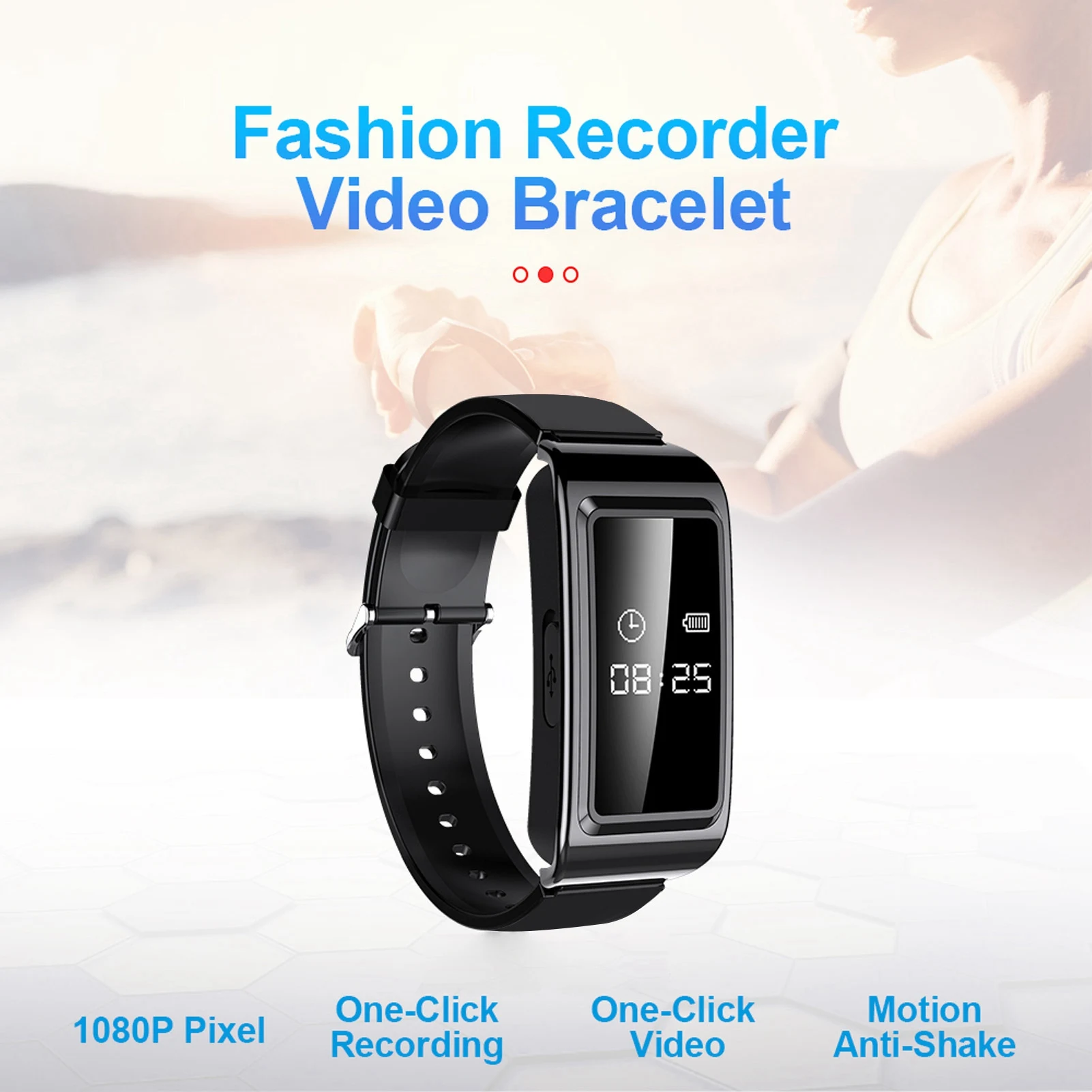 

Recorder Watch HD Noise Reduction Voice Activated Sweat Proof Camera Recorder Bracelet for Meeting Speech Voice Recorder Watch