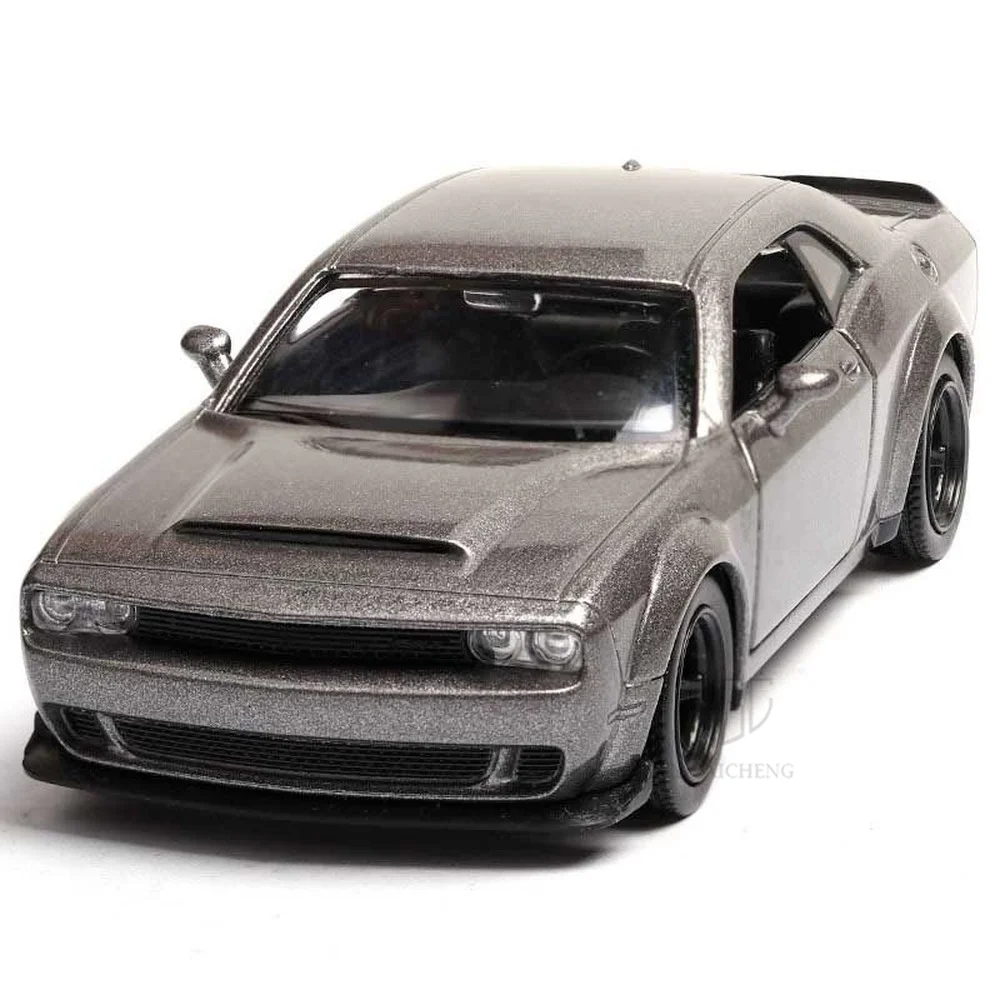 1/36 Movie Dodge Challenger Alloy Die Cast Car Model Toys With Pull Back 2 Doors Opened Sports Car Toys Vehicles Children Gifts