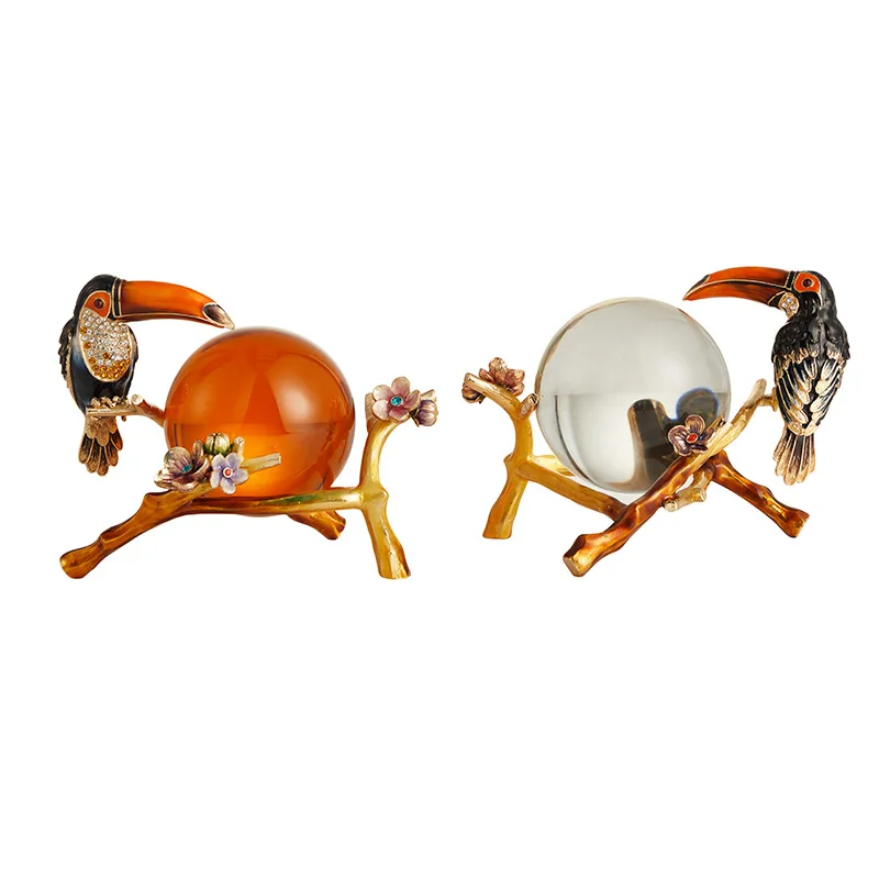 

Modern light luxury enamel crystal ball ornament hotel home accessories