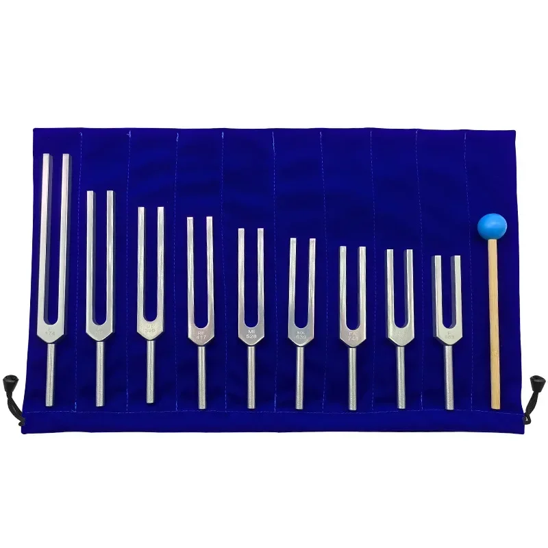 Aluminum Alloy Tuning Forks Set Healing Medical Luxury Silver Professional Tuning Fork Chakras Meditation Musicco Therapies Gift