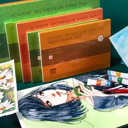 Borrence 32K/16K/A4/A5 100% Cotton Watercolor Paper 20Sheets Watercolor Picture Book Hand-Painted Books Artist Student Supplies