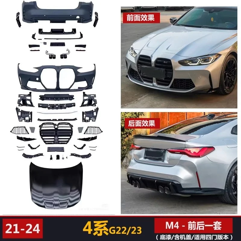 

Body kit Surround for BMW 4 Series G22 G23 G26 2021-2024 Upgrade M4 Style Front Rear bumper Hood Grille Tail throat