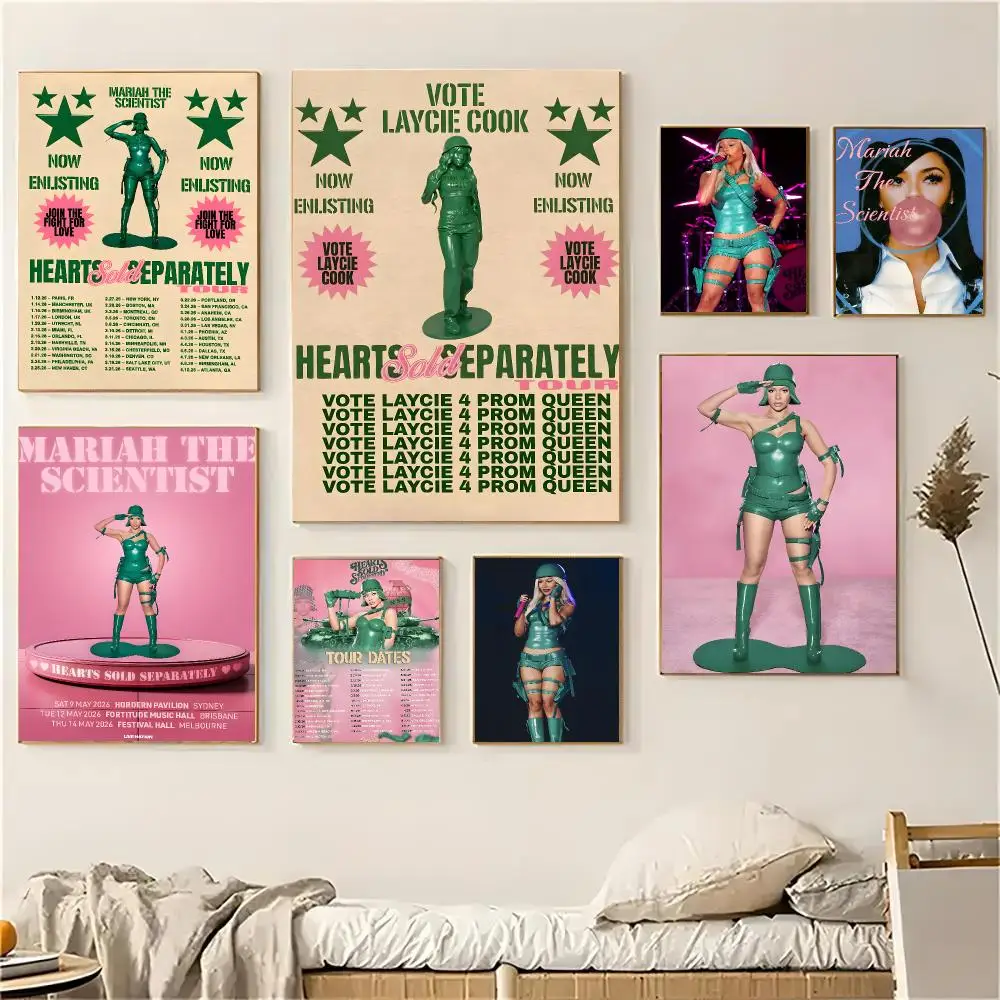 Singer M-Mariah The Scientist Poster Self-adhesive Decal Living Room Bedroom Party Bar Decor Moisture-proof Fade-resistant