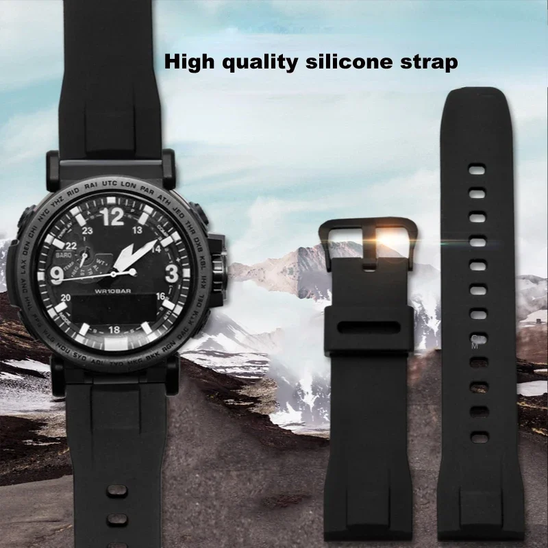 

Substitute for Casio PRG-600yb-3 silicone watch strap PRG-650 PRW-6600 sports silicone 24mm watch strap