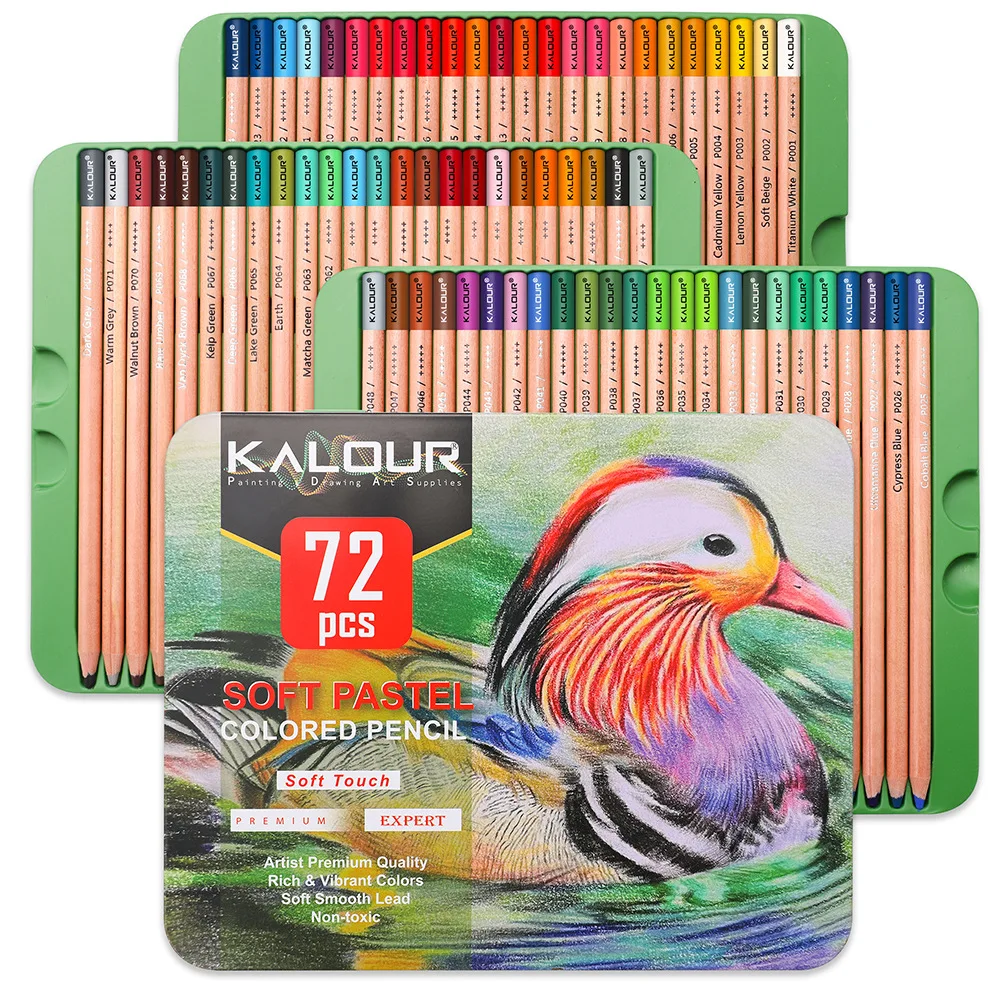 

KALOUR Pastel Chalk Colored Pencils,Set of 72 Colors,Color Charcoal Pencils for Drawing Sketching Coloring Shading,Art Supplies