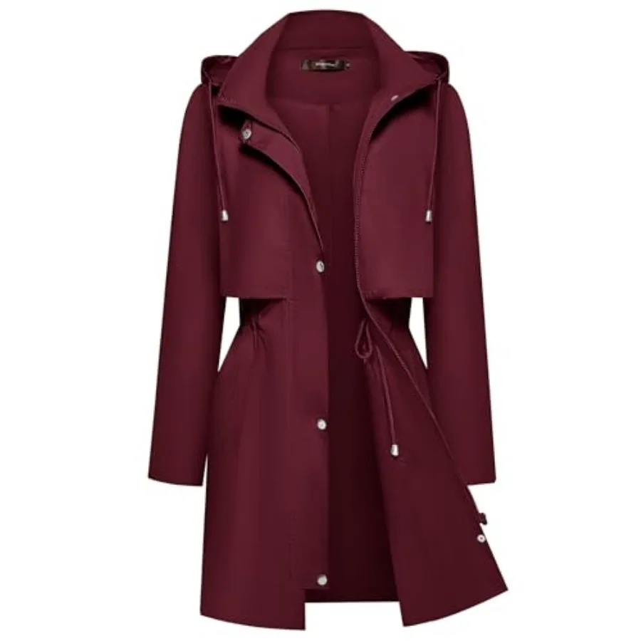 

Bloggerlove Rain Jacket for Women Waterproof with Hood Trech Coat for Women Lightweight Raincoats Packable Windbreaker