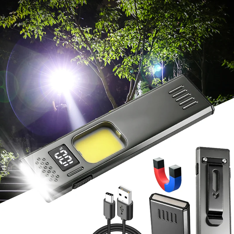 

Миниатюрный EDC-фонарь с мощным светом, USB-зарядкой, магнитным креплением, светодиодный рабочий фонарь, лампа с клипсой для кепки, идеально подходит для наружного освещения