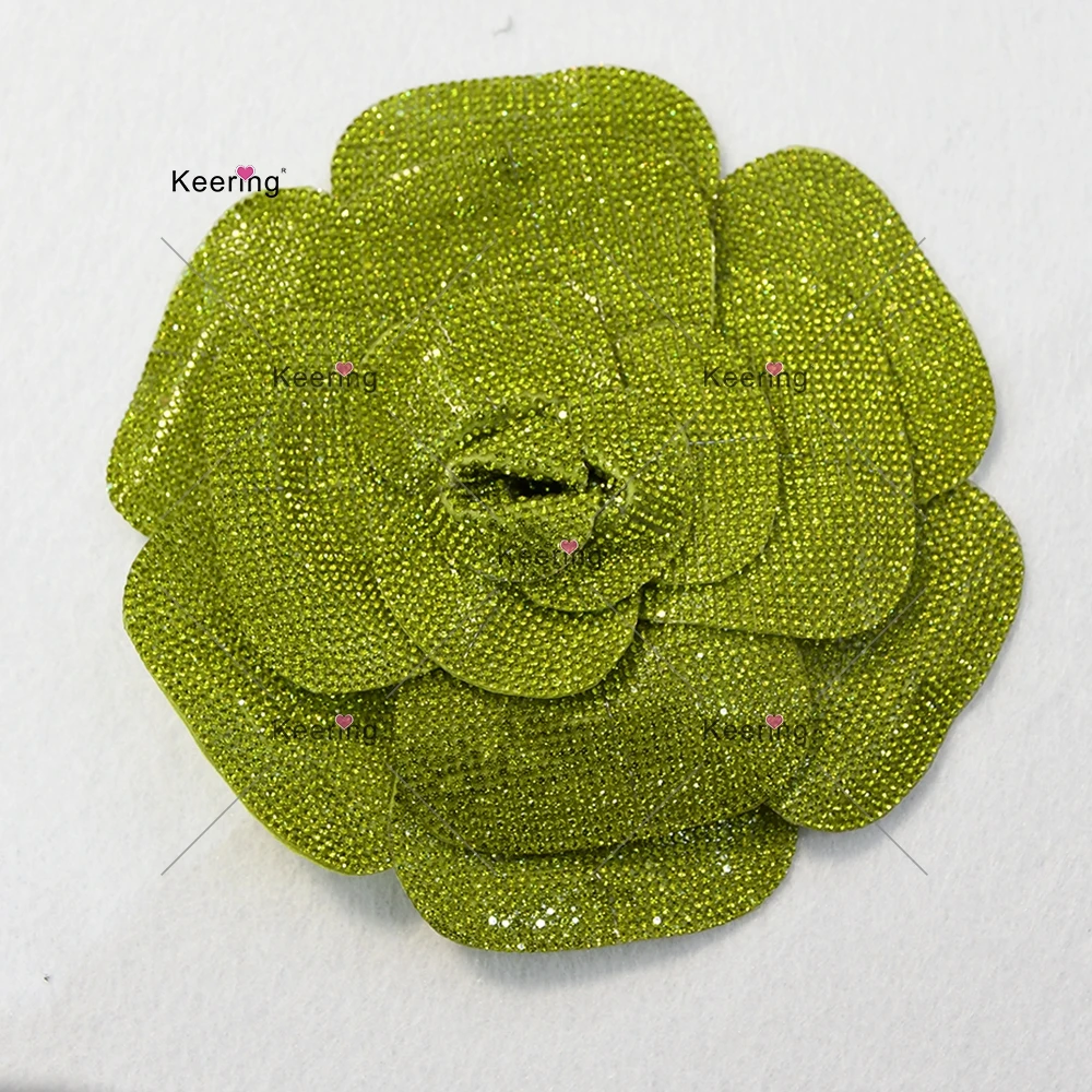 Rhinestone Flowers, 3D Rhinestone Patch ; 3D wire work flower; for Wedding Decoration, WBF-217