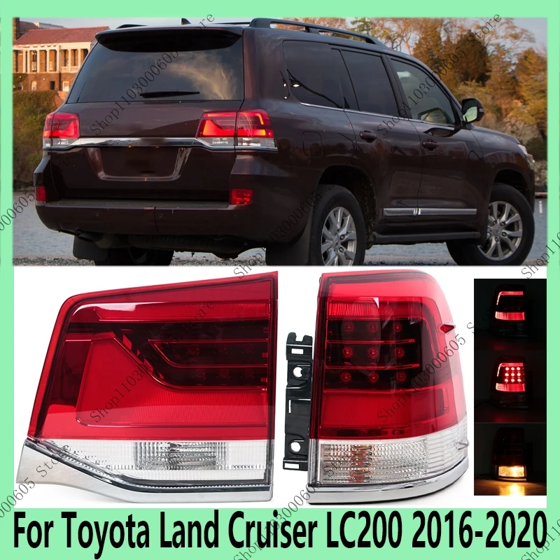 

Для Toyota Land Cruiser LC200 2016-2020 автомобильные аксессуары светодиодный задний фонарь в сборе указатель поворота стоп-сигнал водительский свет