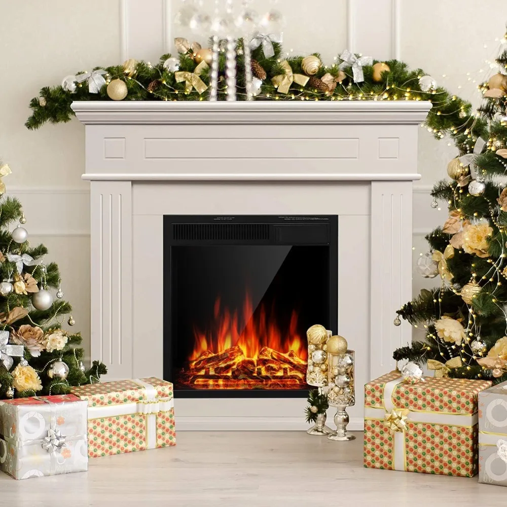 

Electric Fireplace with Mantel, TV Stand Free Standing Electric Fireplace Heater with Adjustable Led Flame & Remote Control