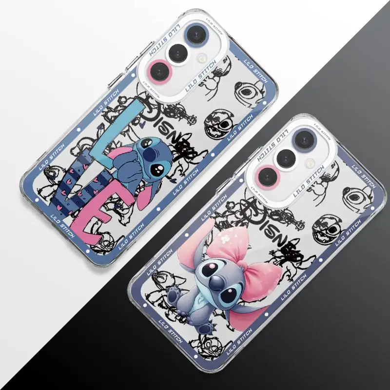 Disney Stitch Lilo Cute Cartoon Case for Samsung Galaxy S24 Ultra S20 FE S22 Plus S23 FE S21 S21 Plus TPU Transparent Soft Cover