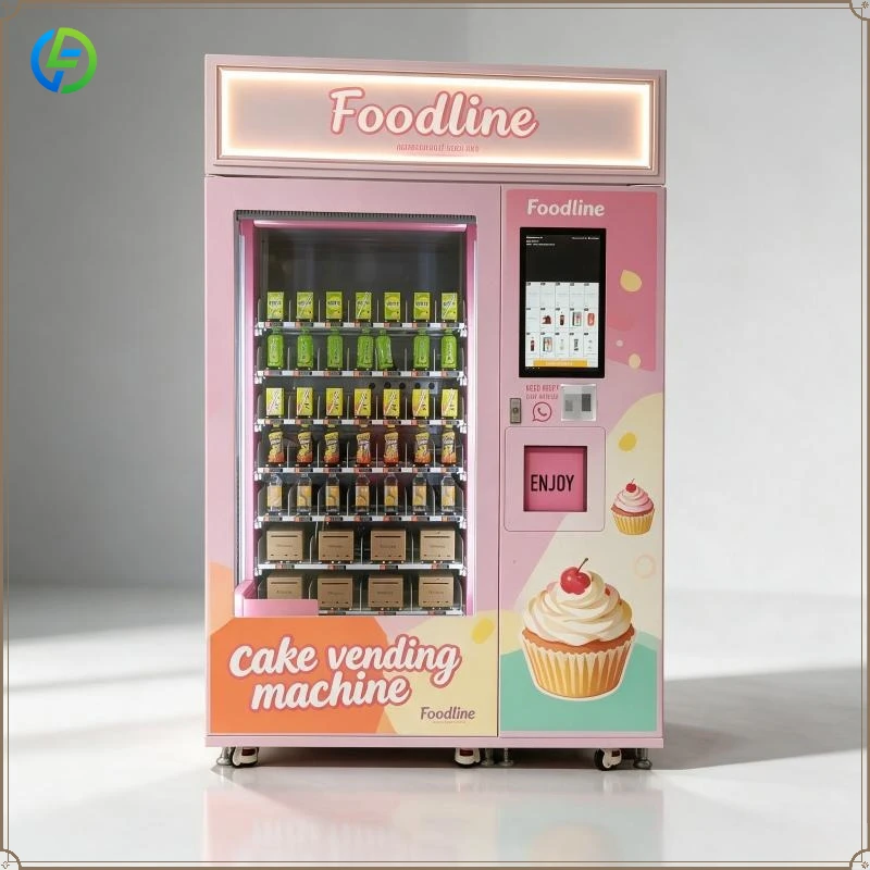 High Quality Touch Screen Cake Vendor Machine Bread Cake Dispenser Elevator Vending Machine FL Customized