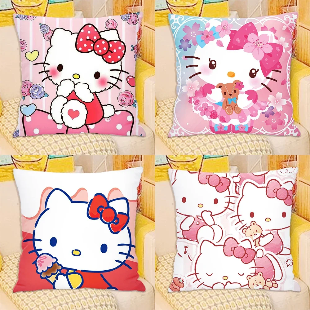 Hello kitty cartoon super cute pillowcase living room sofa cushion cover home bedroom room decoration cute girly birthday gift