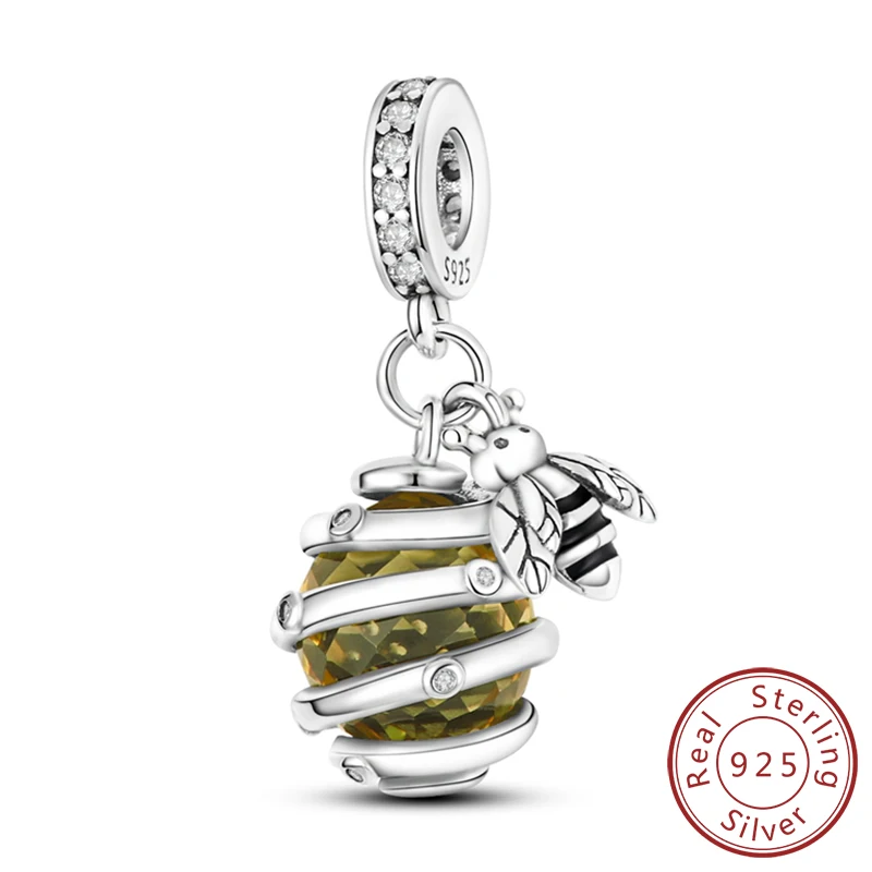 Original-Charm-Perlen aus 925er-Sterlingsilber, leuchtender, leuchtender Glühwürmchen-Schmetterlings-Anhänger für Armband-Charm-Schmuck