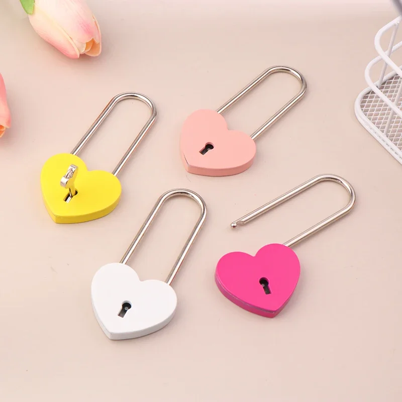 1 Set Metal Heart Shaped Padlock Antique Style Love Lock Set With Key Wedding Valentine's Day Gifts Couple Wishing Lock