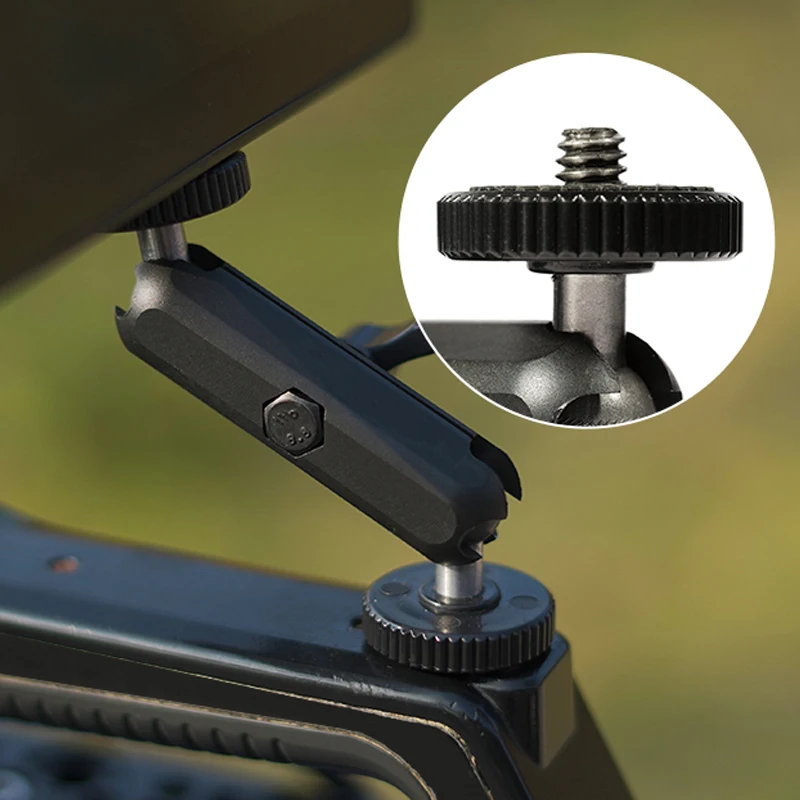 for Camera Monitor, LED Light, Microphone, Tripod ,for DSLR,1/4 Inch Screw, Mini Magic Arm with Two 360° Rotating Ball Heads