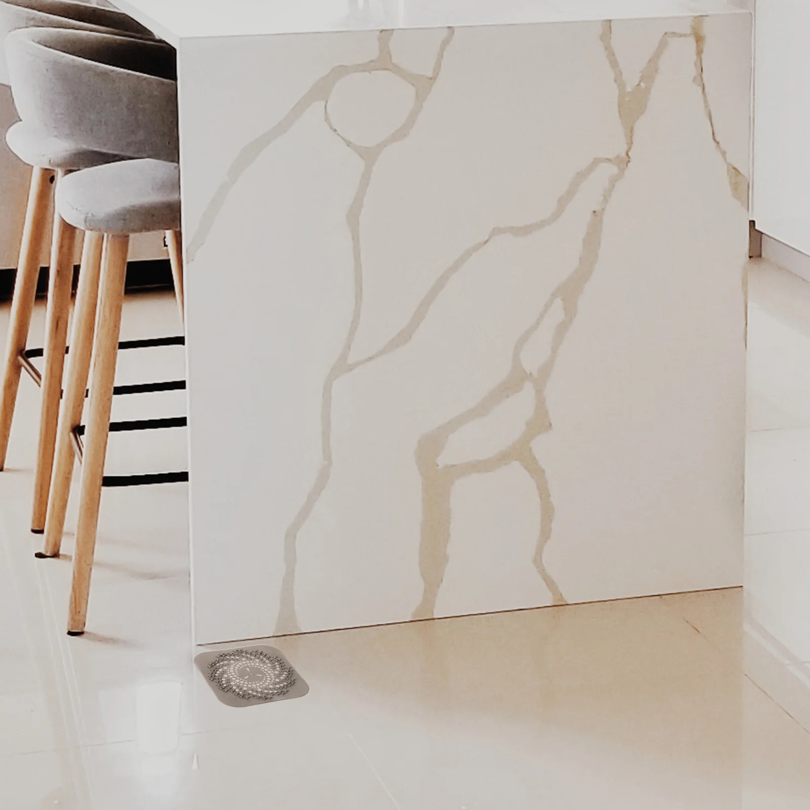 

Набор из 4 силиконовых квадратных заглушек для слива в ванной, на кухне, в душевой, для улавливания волос, фильтр-сетка для напольного слива