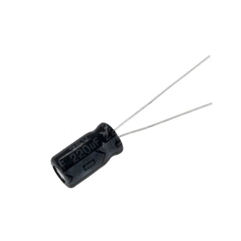 20pcs 220uF 25V 220MFD 25WV 25VDC 6*7mm Aluminum Electrolytic Capacitor Radial 220mf25v 220uf25v 25v220mf 25v220uf