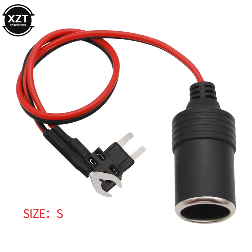 1PCS Pure Copper Car Cigarette Lighter Charger Cable Female Socket Plug Connector Adapter Cable Fuse