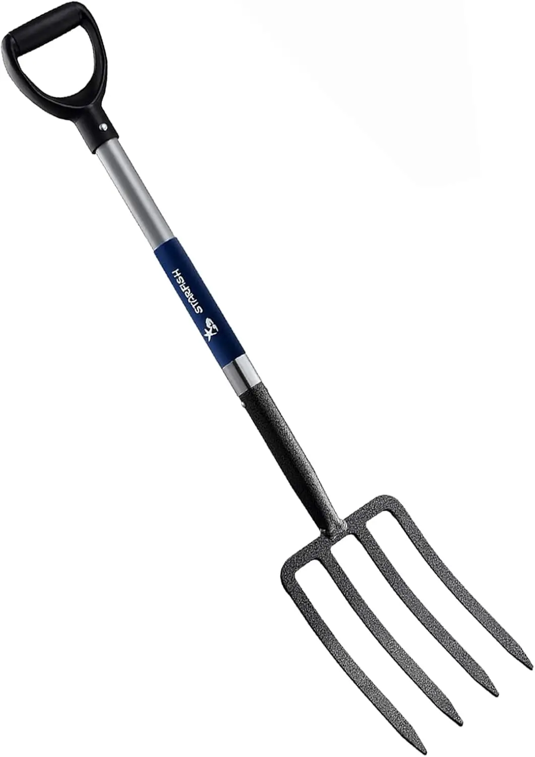 4-Tine Spading Digging Fork, Garden Digging Spading Fork Forged Steel with D-Grip Handle 41“