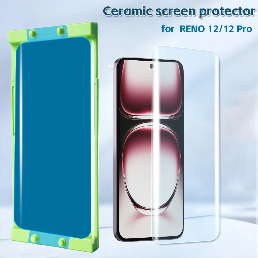 Film incurv� en c�ramique 3 pi�ces pour OPPO RENO 12, OPPO RENO 12 PRO, Reno12, Reno12pro, protecteur d'�cran avec Kit d'installation
