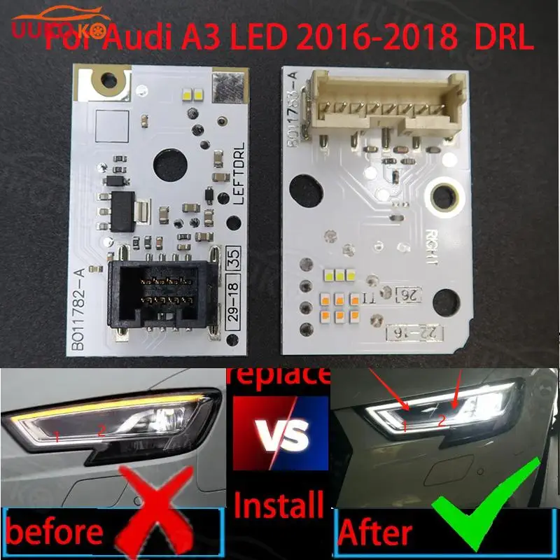 For Audi A3 S3 2017 2018 2019 2020  Board PCB Car LED white headlight DRL chip Ballast white microchip Auto Parts