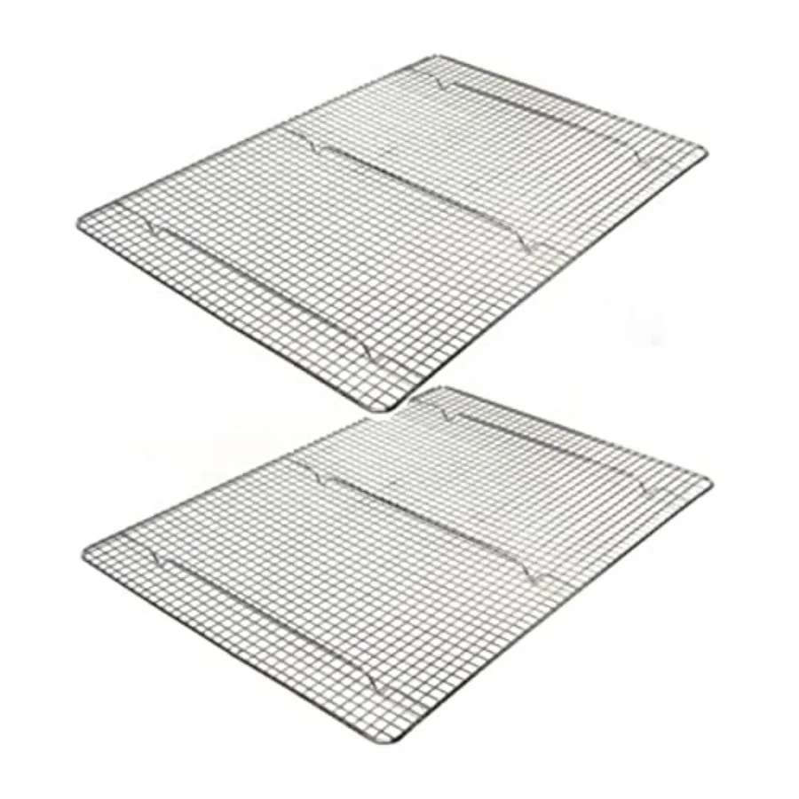 

20-1/2" X 14-1/2" Footed Wire Icing/Cooling Rack Chrome Plated Set of 2- Baking Rack Cookie Cooling Racks Square Wirefor Baking