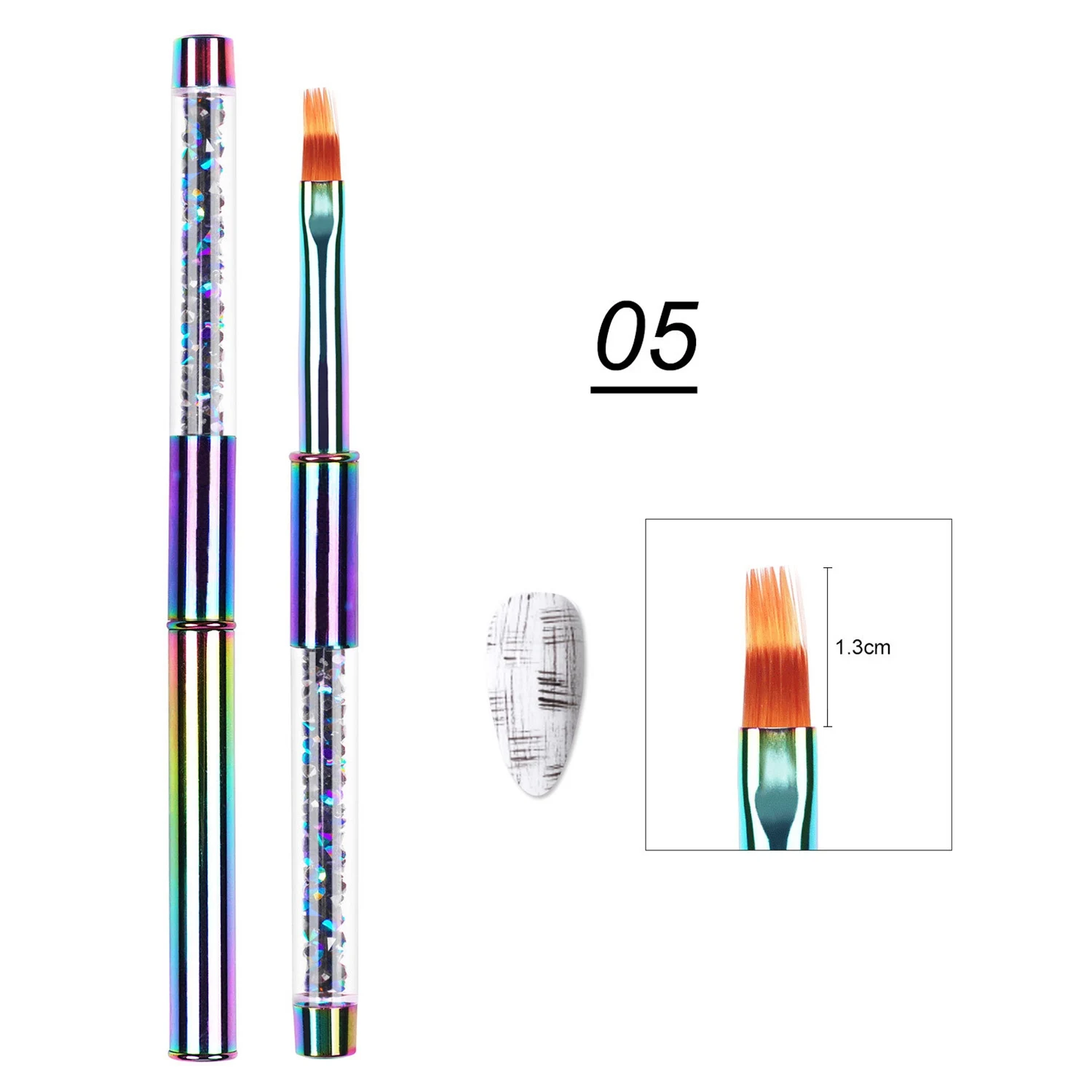 A76X-Dual Ended Nail art Acryl UV Gel Extension Builder Blume Malerei Stift Pinsel UV Gel Nail art Pinsel maniküre Werkzeug