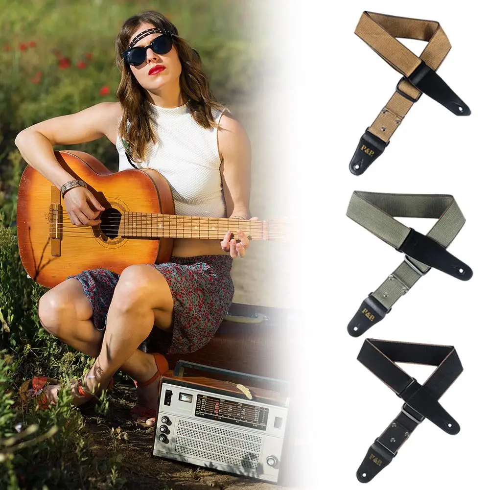 

Adjustable Pure Cotton Guitar Strap For Acoustic Electric Bass Guitar Musical Accessories Colors Optional E2R8