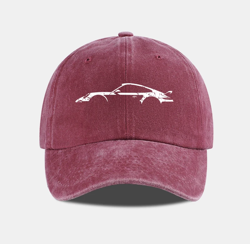 Klassische Sportwagen-Silhouette Baseballkappe für Herren Retro Gewaschene Baumwolle Verstellbare Dad-Mütze Lässiger Automobil-Sonnenhut – Detail 7