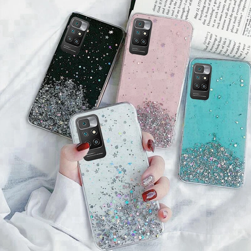 Glitter Phone Case For xiaomi redmi 10 Case Bling Glitter Soft Back Cover For xiaomi redmi10 cases for redmi 10 1 0 case