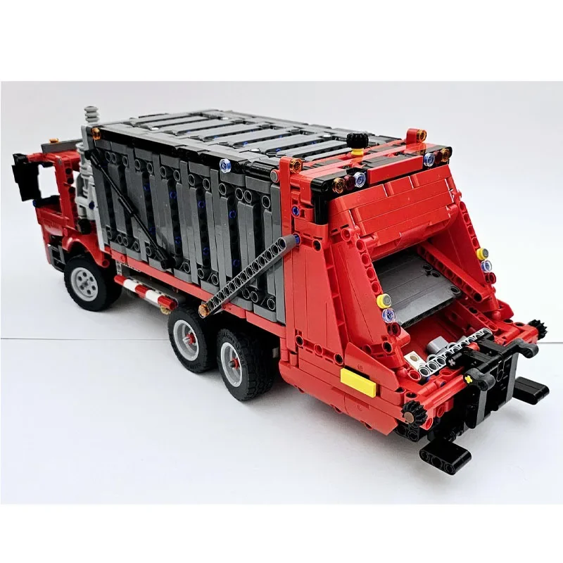 MOC-38031 Modello di blocco di costruzione di camion della spazzatura per servizi igienico-sanitari urbani, 1692 pezzi, regalo giocattolo per ragazzi e bambini