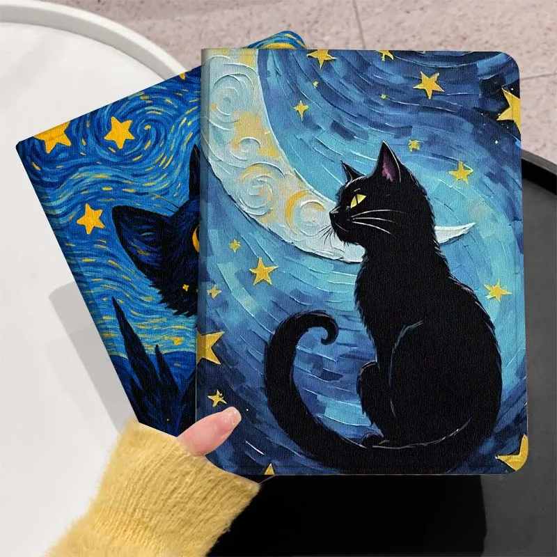 

Starlit Sky Cat Popular Art Gift For Huawei MediaPad T5 T10s M6 M5Lite SE Honor Tab 5 6 7 V7 V8 X8a X9a Pro Soft Tablet Case