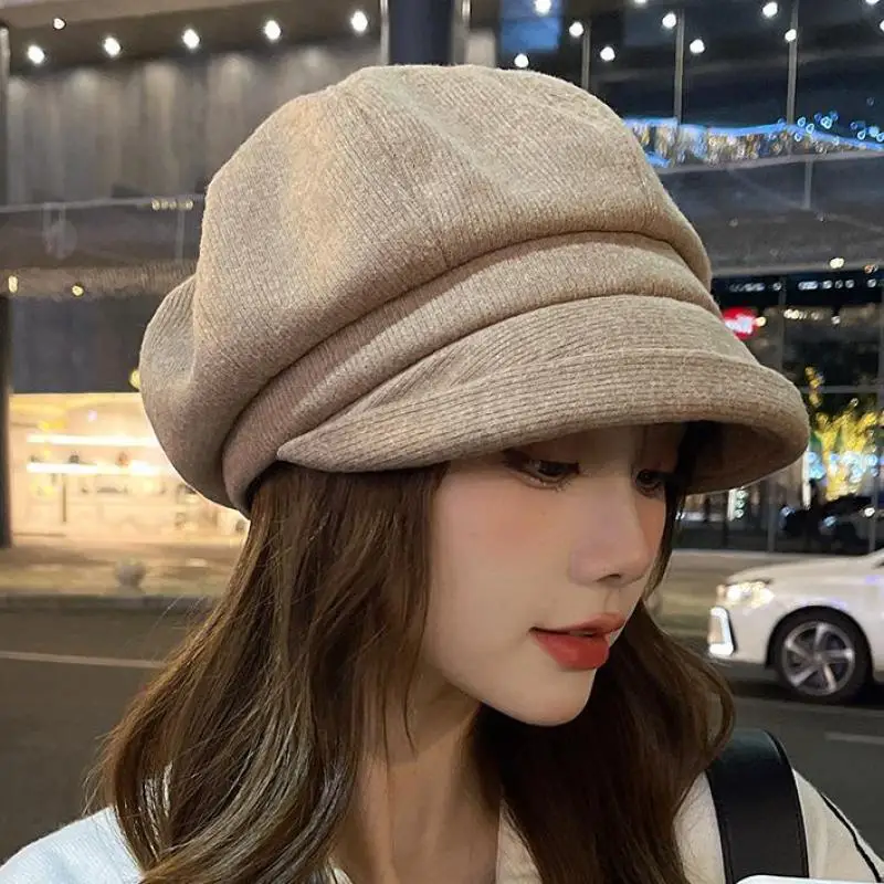 COKK Newsboy Cap Hat Women Winter Autumn Casual Octagonal Hats For Women Retro Beret Fashion Solid Color Beret Gorro Korean New