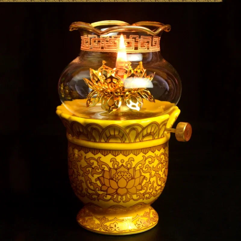 Buddha Hall Offer Table Ceramics Fruit Dish Oil Lamp Creativity Home Decoration Craft Traditional Buddhism Worship Supplies