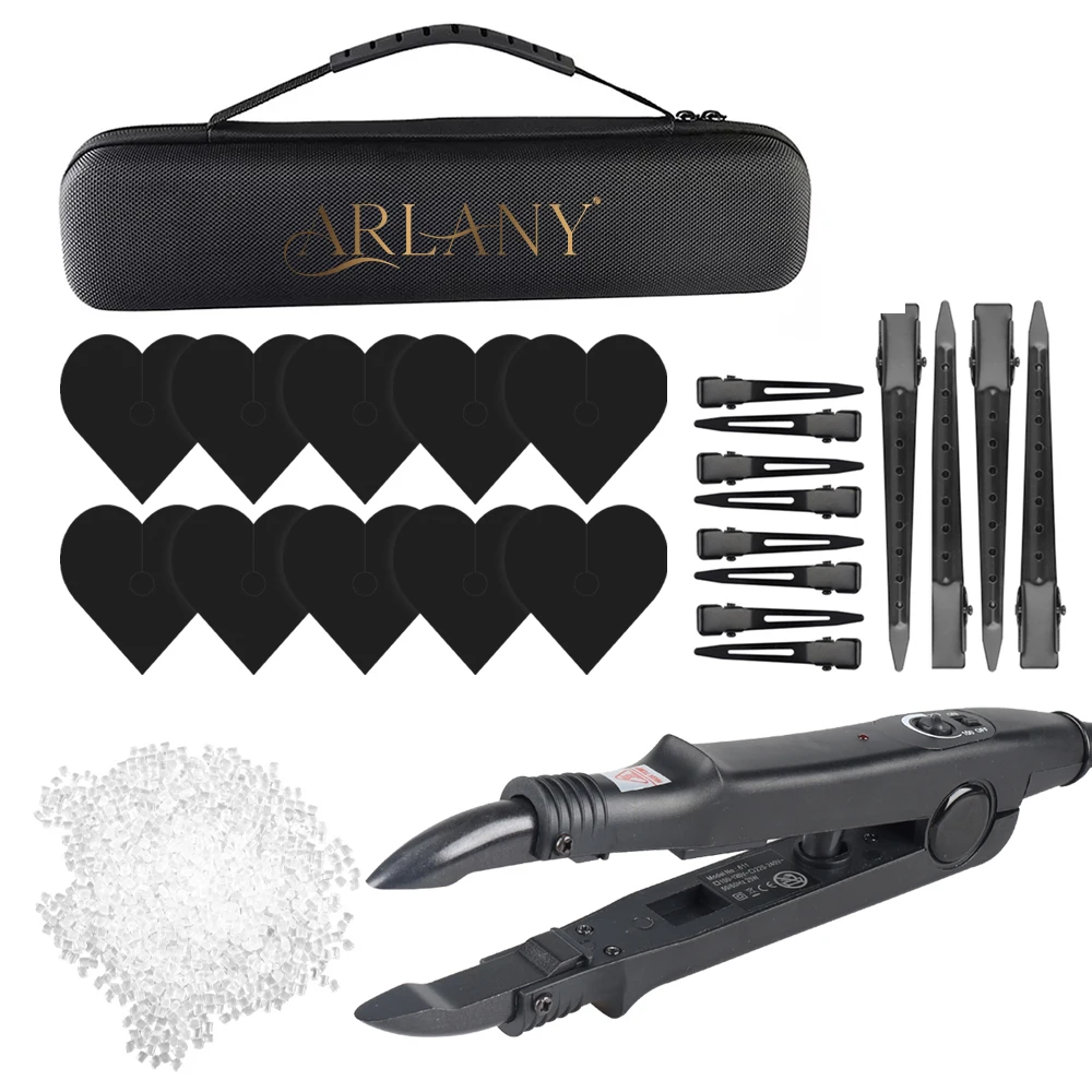 ARLANY K-Tip Keratin Bonding Iron Machine Kit with 10Pcs Shield Guards 40g Keratin Glue for Keratin Extensions Heat Wand