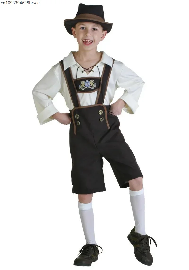 

Kids Lederhosen Bavarian Dirndl Dress Children's Girl Oktoberfest Costumes Boys Oktoberfest Cosplay Costume Performance Uniform