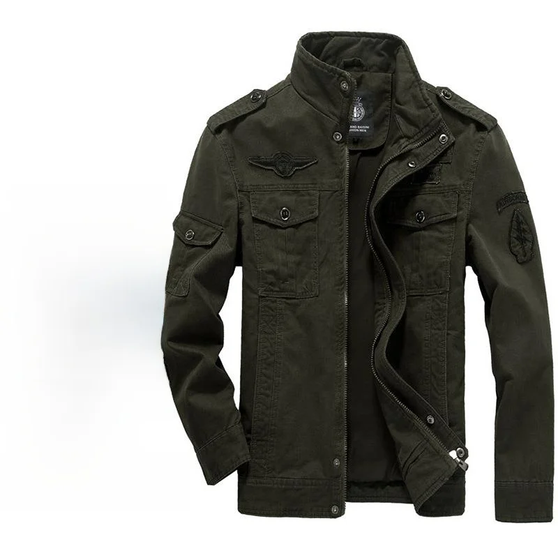 

plus Size Men's Cotton Workwear Jaet Casual Sle Long Sve Button up Coat oulder Pads Spring Autumn Wear for Men