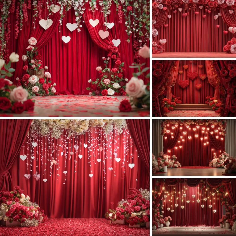 

Valentines Day Backdrops Child Baby Photo Props Adult Kids Decors Red Roses Heart-Shaped Cupcakes Photography Studio Backgrounds
