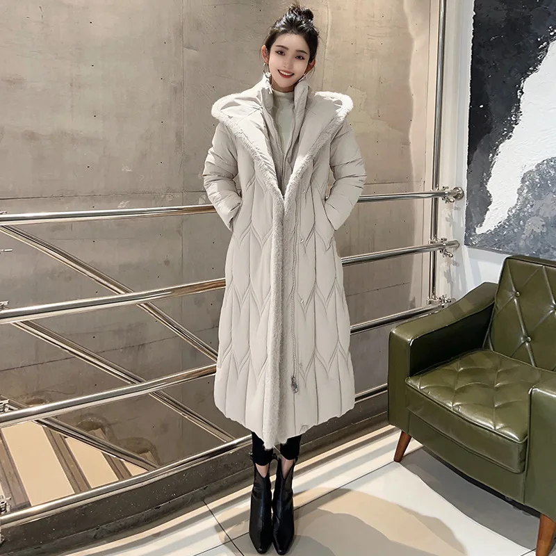 

Women' Waistband X-long Cotton-padded Parkas 2025 Winter New Slim-fit Winter Fashion Cotton-padded Jacket for Women Parkas Coat