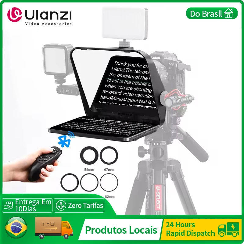 Ulanzi RT02 Universal Teleprompter Prompter DSLR Camera Smartphone Tablet Laptop Teleprompter Live Streaming Video Recording