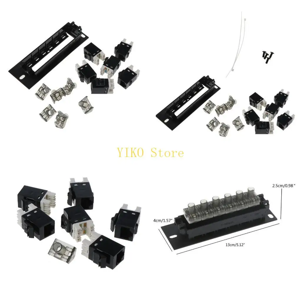 K32C CAT6 RJ45 Networking Cable Adapter 6 Port Panel for Ethernet Networking