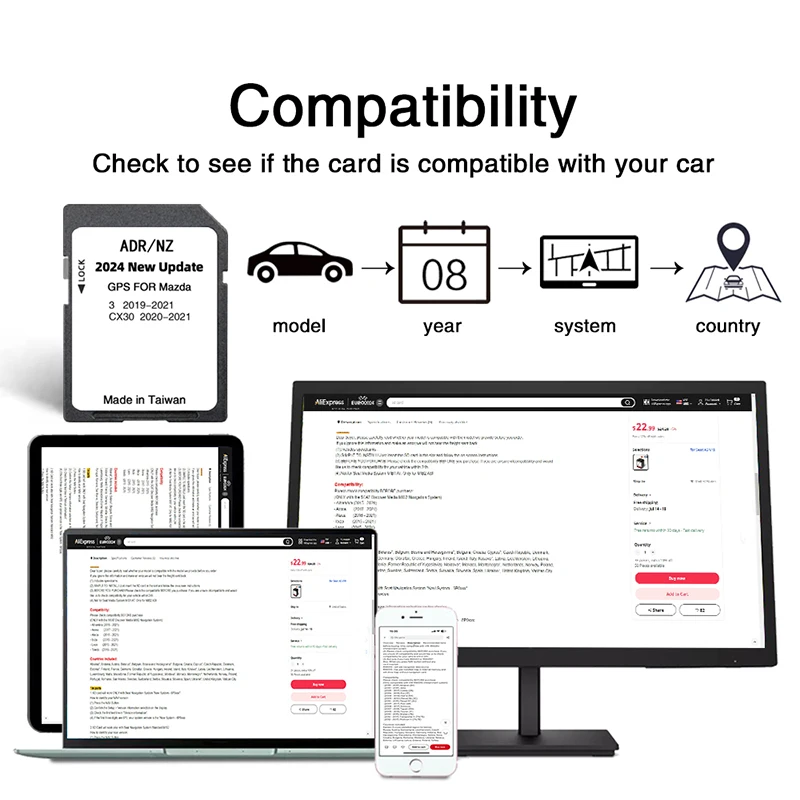 for Mazda 3 CX-30 Vehicle GPS SD Card Upgrade Australia New Zealand map 2024 Navigation Sat Nav Maps 16GB Infotainment system