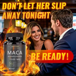 JEMEESEN - Black Maca 1000MG, Ashwagandha 500MG, New update, 3 in 1 Non-GMo, Plant-Based, Pure & Organic.