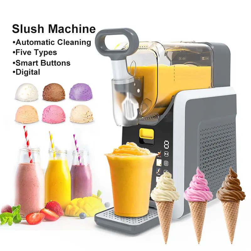 Máquina Comercial de Granizados Industrial de 2L con Pantalla, Máquina de Bebidas Congeladas para Granita y Zumos, Uso Doméstico Italiano